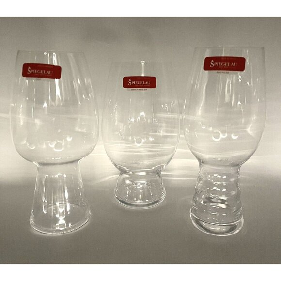 NIB Spiegelau Craft Beer Glasses Tasting Kit Set of 3 IPA Stout Crystal Barware - Picture 4 of 10